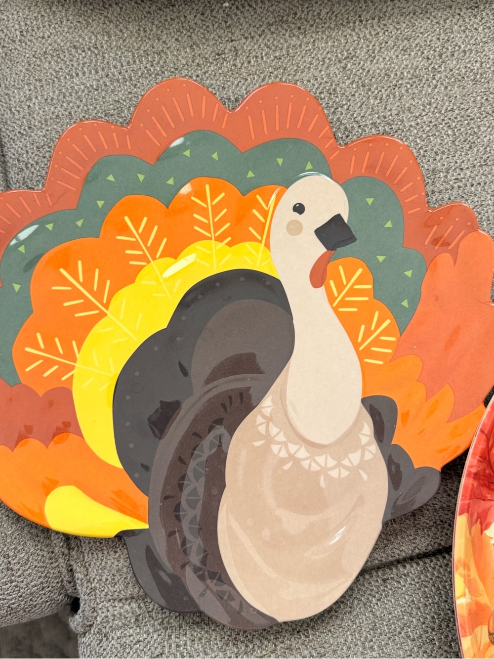 Thanksgiving shaped turkey plates